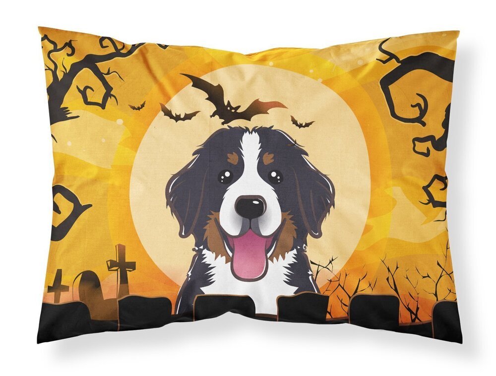 8740 BB1795PILLOWCASE Halloween Bernese Mountain Dog Fabric Standard